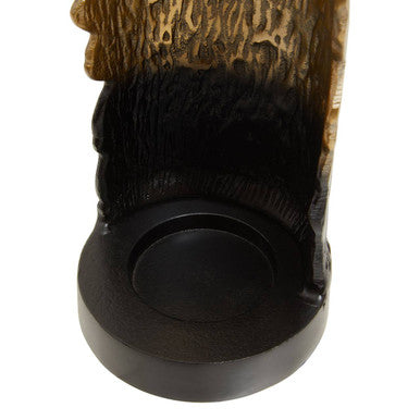Black and Gold Finish Large Ombre Candle Holder