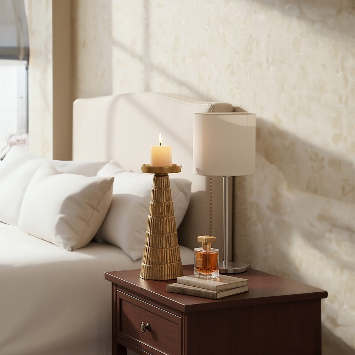 Large Gold Finish Candle Holder