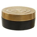 Large Two Toned Black and Gold Round Box