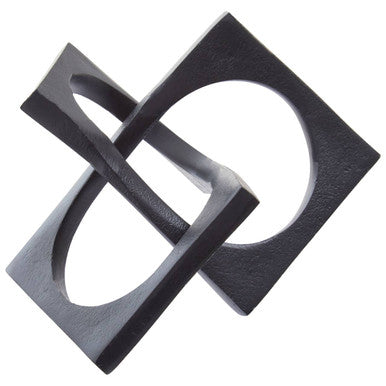 Black Finish Square Knot Sculpture