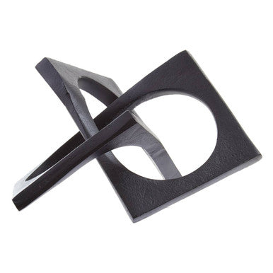 Black Finish Square Knot Sculpture
