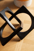 Black Finish Square Knot Sculpture