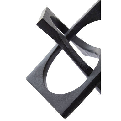 Black Finish Square Knot Sculpture