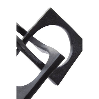 Black Finish Square Knot Sculpture
