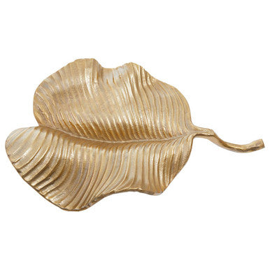 Gold Finish Aluminium Leaf Dish