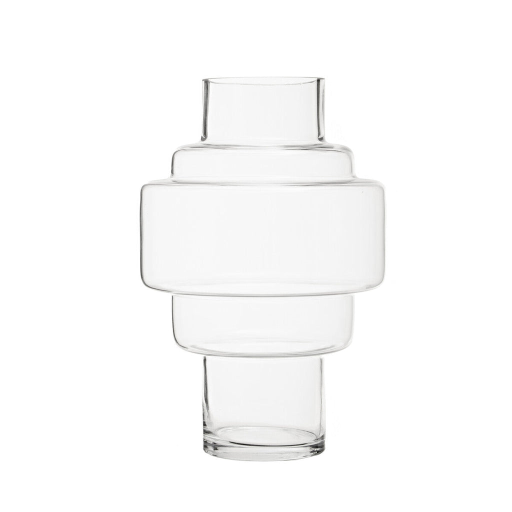 Stacked Design Small Glass Vase