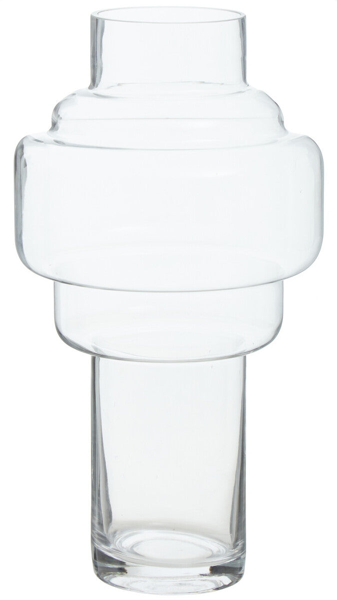 Stacked Design Large Glass Vase
