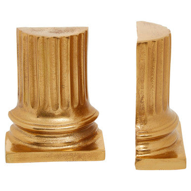Set of 2 Gold Pillar Bookends