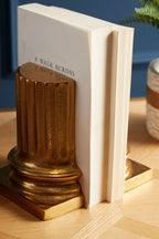 Set of 2 Gold Pillar Bookends