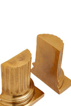 Set of 2 Gold Pillar Bookends