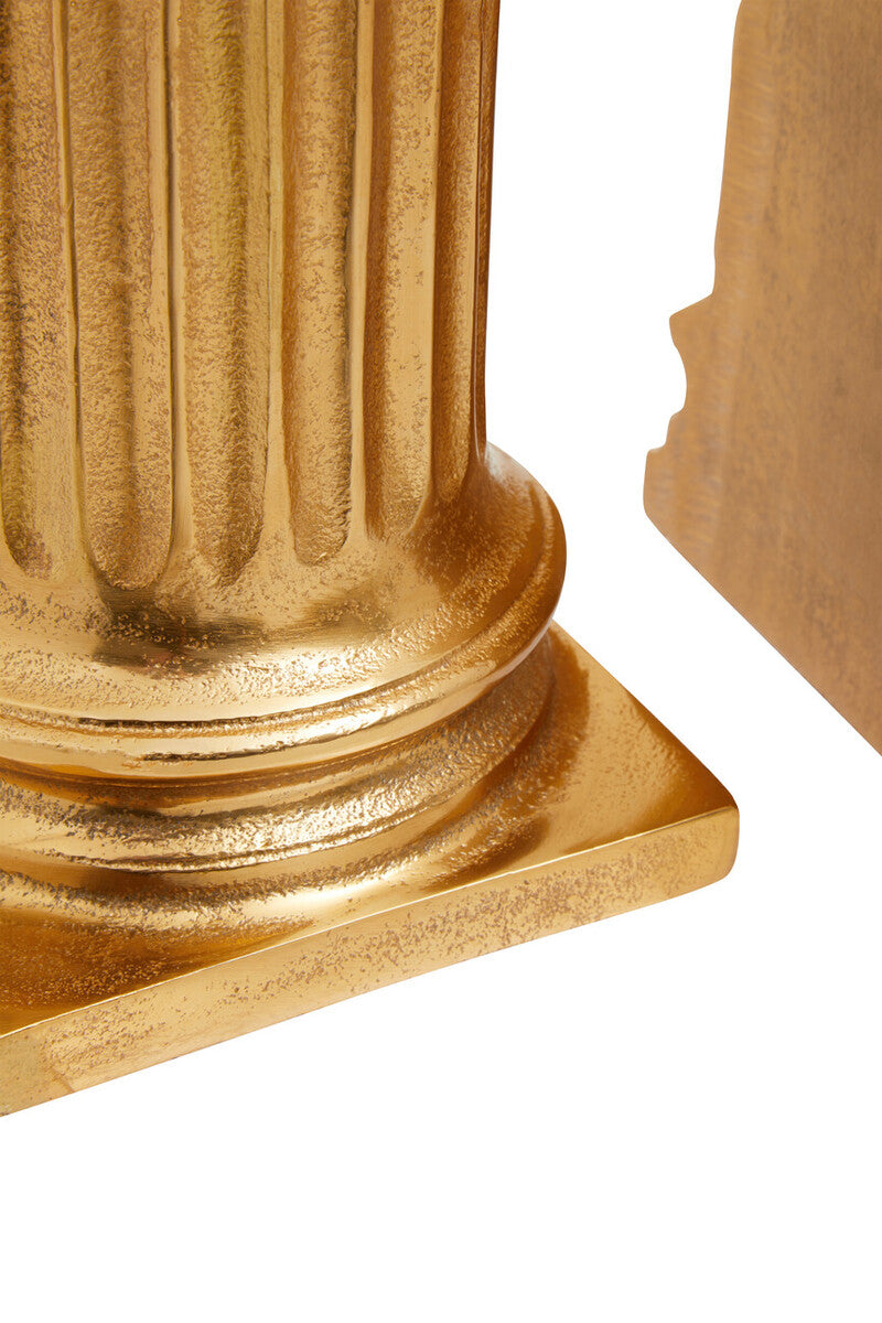 Set of 2 Gold Pillar Bookends