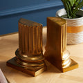 Set of 2 Gold Pillar Bookends