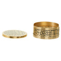 Set of 4 Gold Finish Croc Pattern Coasters and Holder