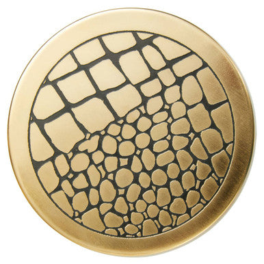 Set of 4 Gold Finish Croc Pattern Coasters and Holder