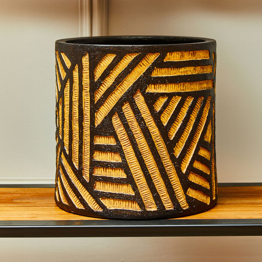 Natural and Black Planter