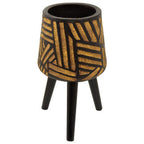 Natural and Black Planter with Angular Legs