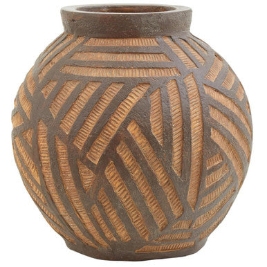 Round Brown Vase