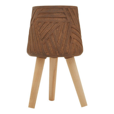 Brown Planter with Angular Legs
