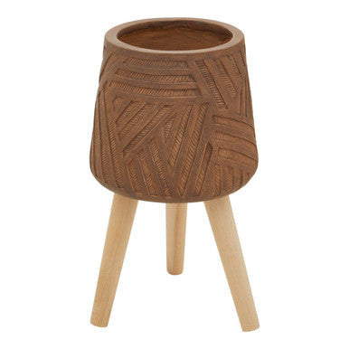 Brown Planter with Angular Legs