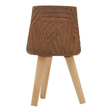 Brown Planter with Angular Legs
