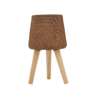 Brown Planter with Angular Legs