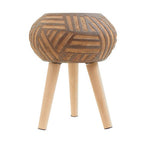 Round Brown Planter with Angular Legs