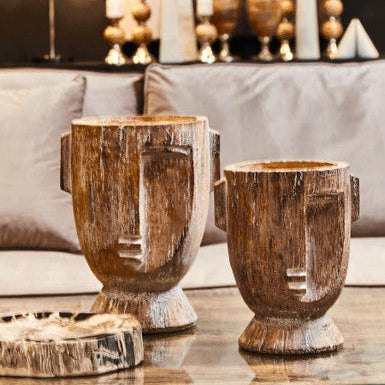Large Rustic Face Planter
