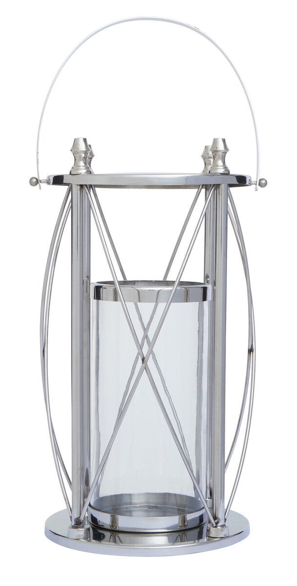 Large Silver Frame Floor Lantern