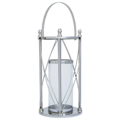 Large Silver Frame Floor Lantern