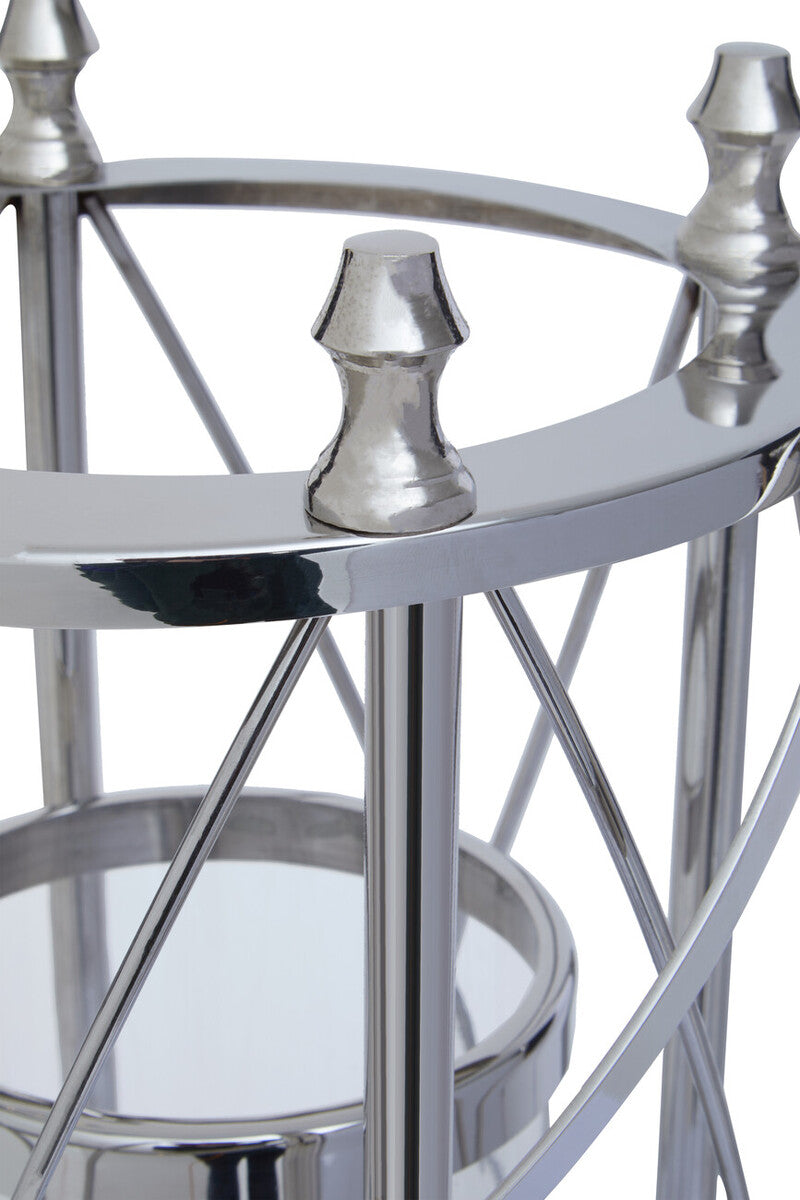 Large Silver Frame Floor Lantern