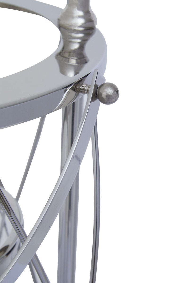 Large Silver Frame Floor Lantern