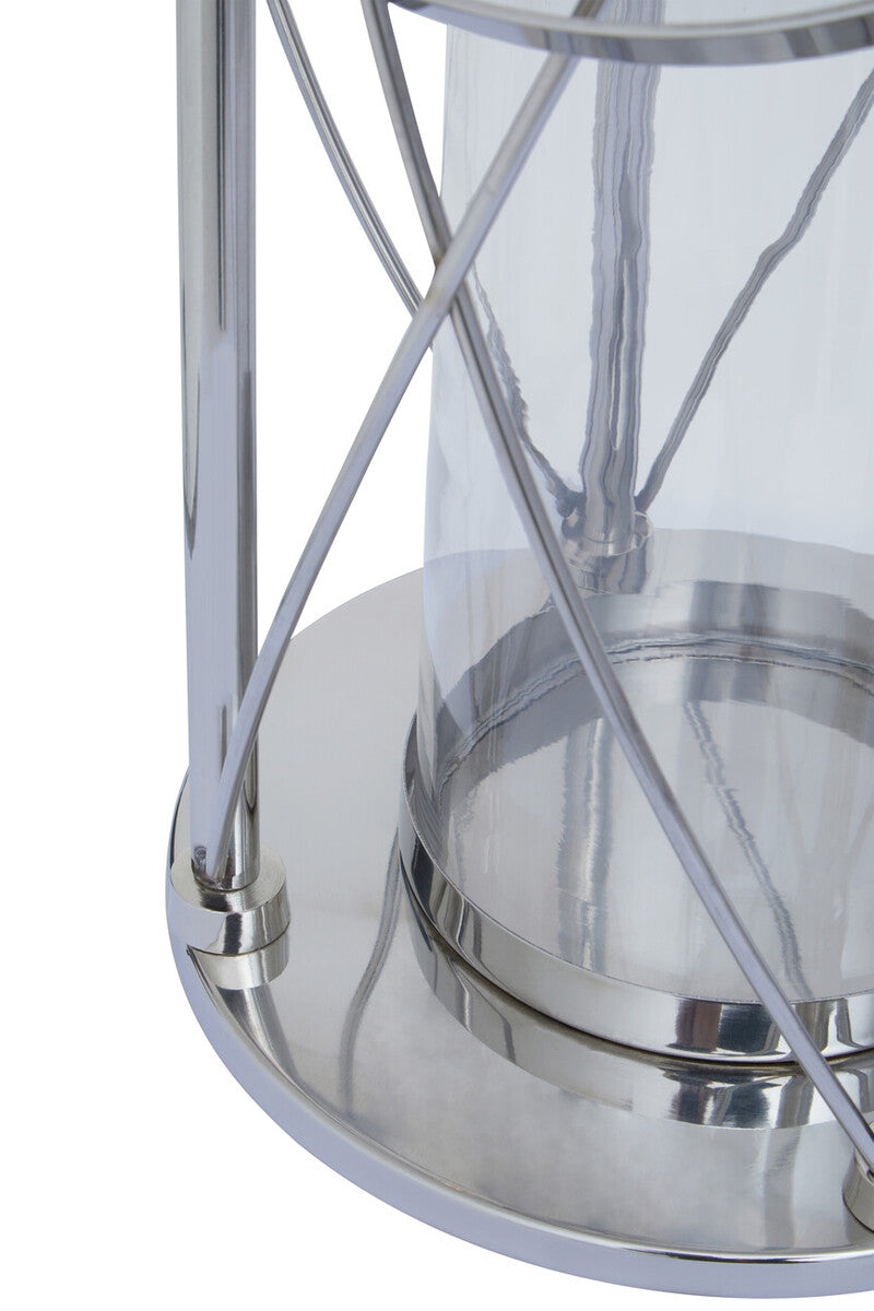Large Silver Frame Floor Lantern