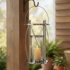 Large Silver Frame Floor Lantern
