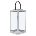 Large Silver Steel with Hair on Leather Handle Lantern