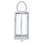 Large Silver Steel with Hair on Leather Handle Lantern