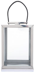 Small Silver Steel with Hair on Leather Handle Lantern