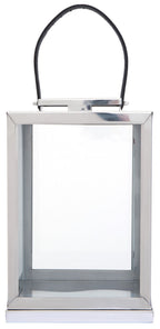 Small Silver Steel with Hair on Leather Handle Lantern