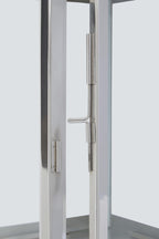 Small Silver Steel with Hair on Leather Handle Lantern