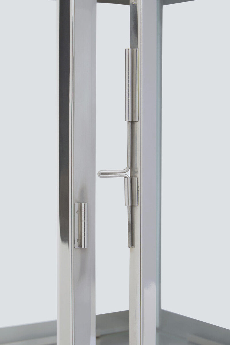 Small Silver Steel with Hair on Leather Handle Lantern