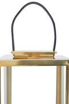 Small Gold Steel with Hair on Leather Handle Lantern