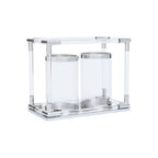 Double Silver Steel and Acrylic Candle Holder