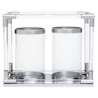 Double Silver Steel and Acrylic Candle Holder