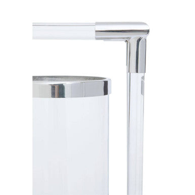 Double Silver Steel and Acrylic Candle Holder