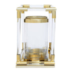 Double Candle Holder in Gold Finish and Acrylic