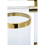 Double Candle Holder in Gold Finish and Acrylic