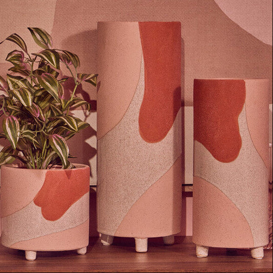 Terracotta Abstract Small Vase