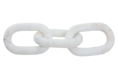 White Marble Three Link Chain Sculpture
