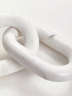 White Marble Three Link Chain Sculpture