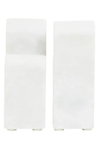 Set of Two White Marble Bookends