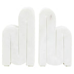 Set of Two White Marble Bookends